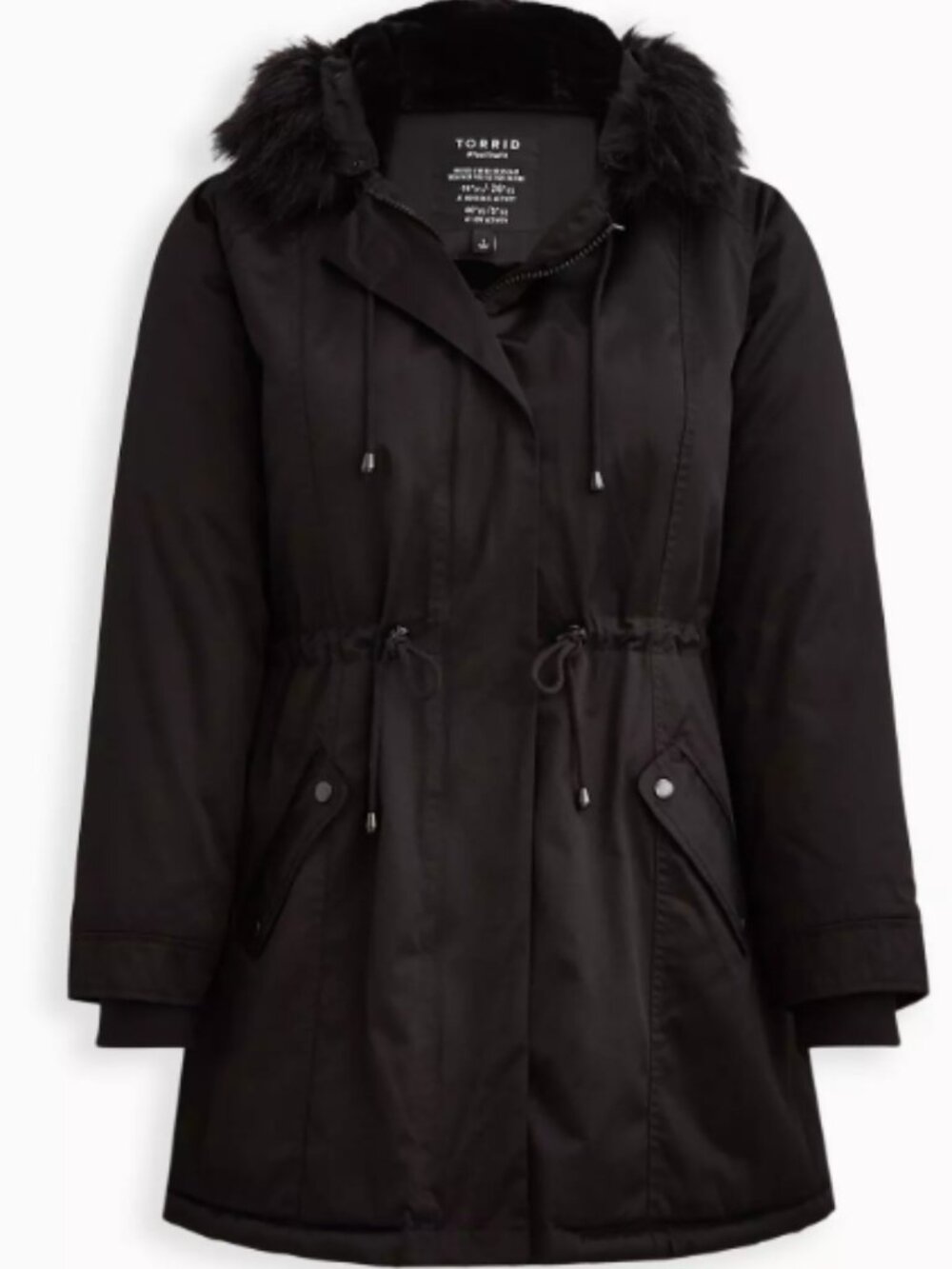 Torrid Black Water & Wind Resistant Faux-Fur Lined Winter Parka – Size 4